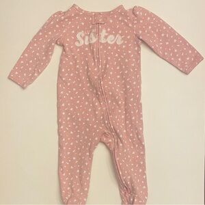 Carter's Pink Floral Little Sister Footie